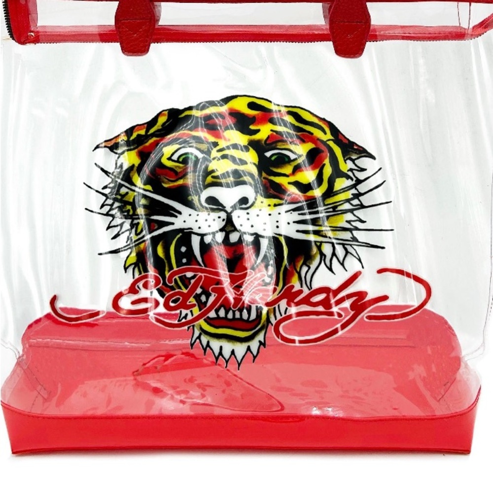 NWT Ed Hardy Transparent Tote with Red and Yellow Tiger Design